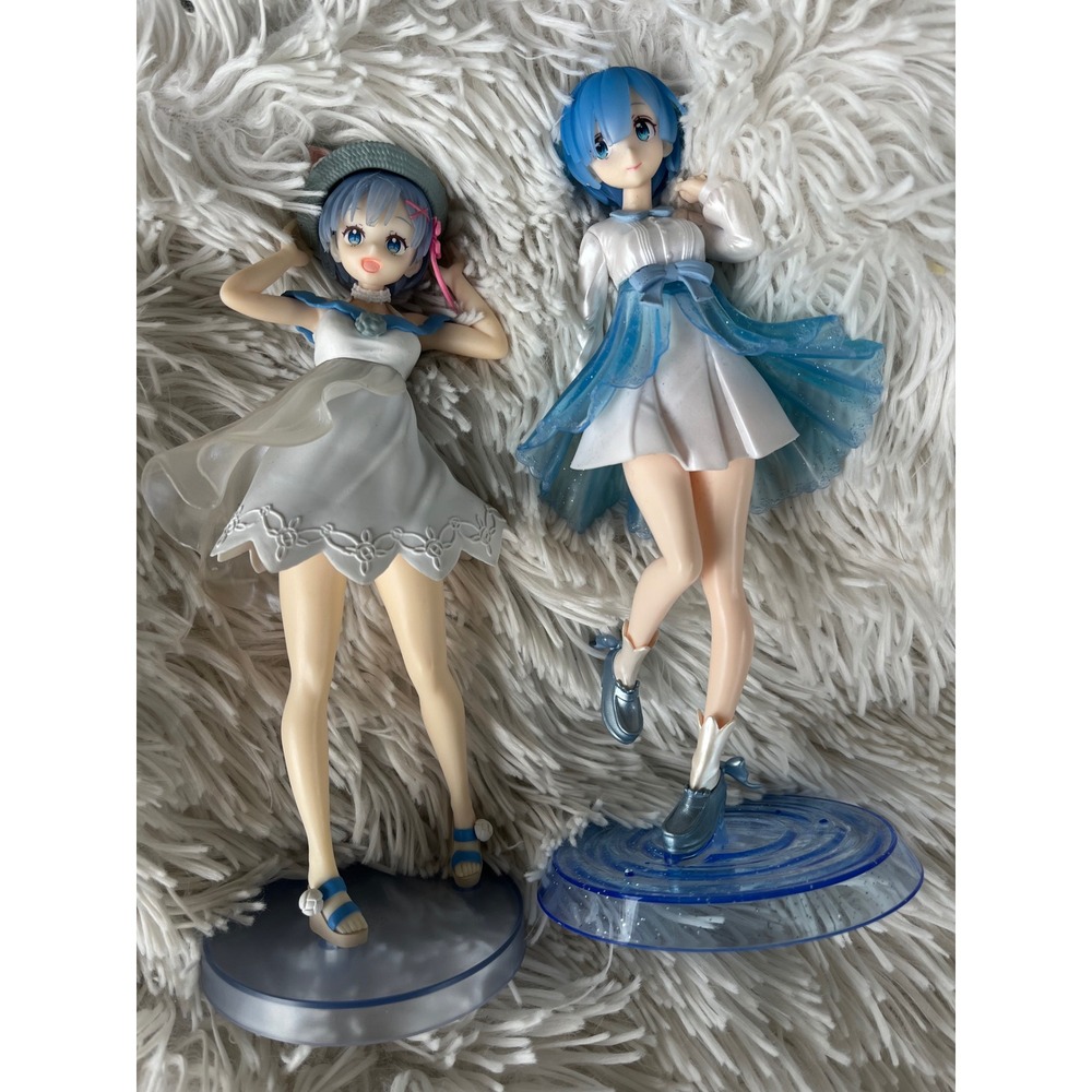 Re:Zero Rem Figure Lot Taito Summer Dress & Water Dress Anime Bundle‎ 2pc